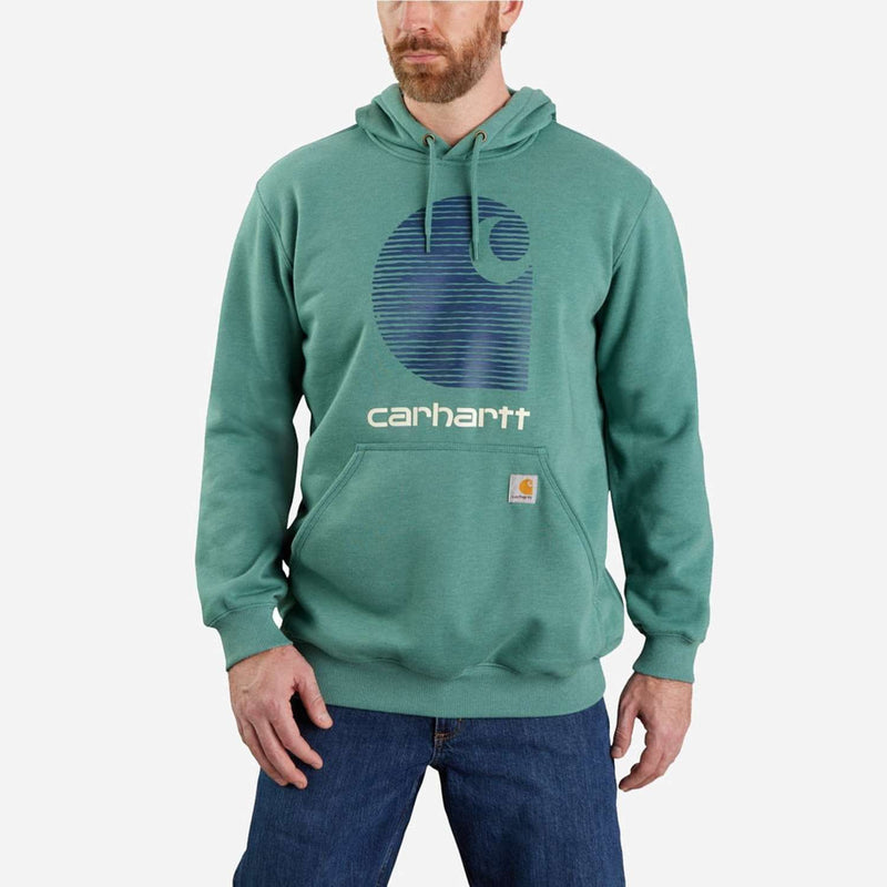 CARHARTT Sweatshirt Rain Defender C Logo SLATE GREEN HEATHER