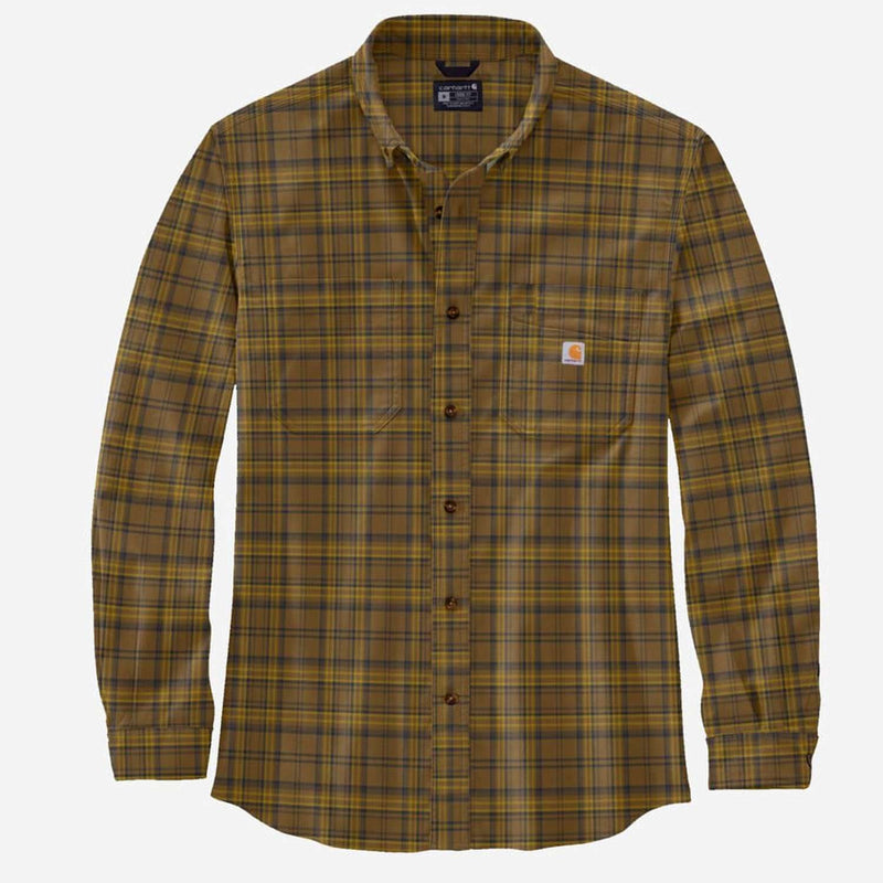 CARHARTT Midweight Flannel L/s Plaid Shirt OAK BROWN