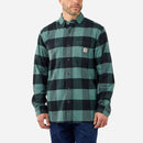 CARHARTT Midweight Flannel L/s Plaid Shirt SLATE GREEN