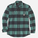 CARHARTT Midweight Flannel L/s Plaid Shirt SLATE GREEN