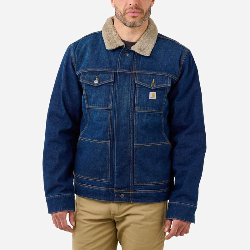 CARHARTT Relaxed Denim Sherpa Lined Jacket BEECH