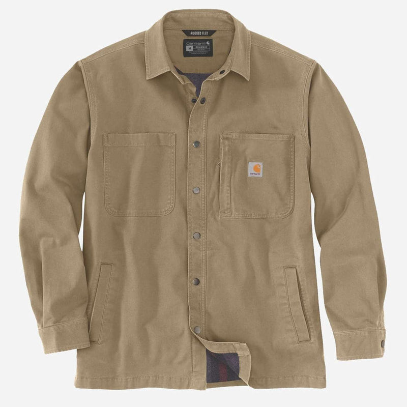 CARHARTT Fleece Lined Snap Front Shirt Jac DARK KHAKI