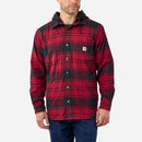 CARHARTT Skjorte jakke Flannel Fleece Lined Hooded OXBLOOD