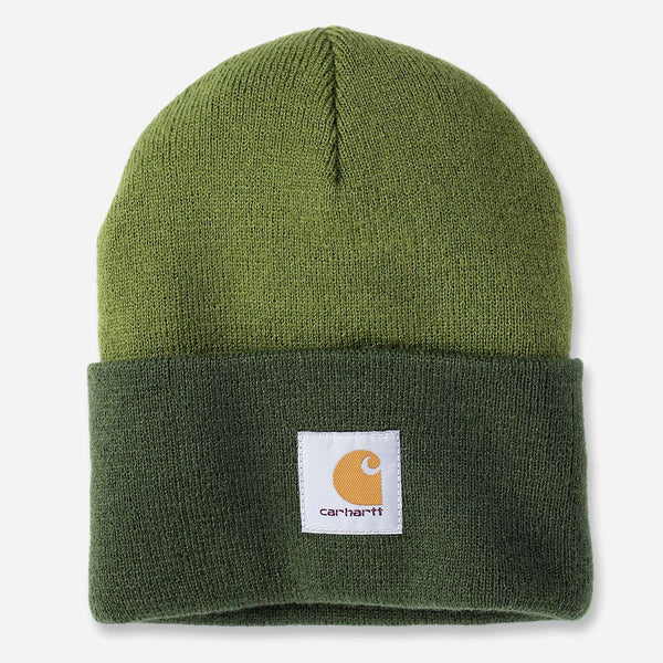 CARHARTT Hue knit Cuffed Tow-tone Beanie LIGHT MOSS