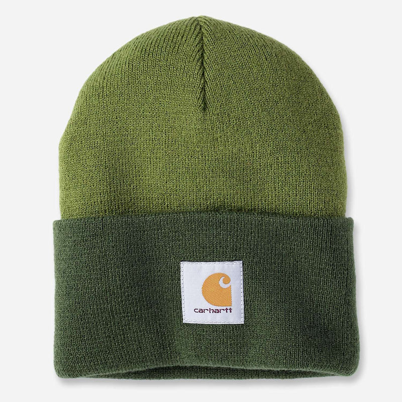 CARHARTT Hue knit Cuffed Tow-tone Beanie LIGHT MOSS