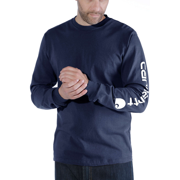 CARHARTT T-Shirt Sleeve Logo L/S Navy