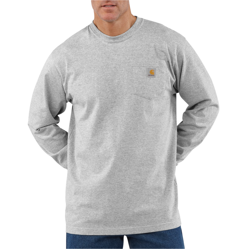 CARHARTT Trøje Workwear Pocket T-Shirt L/S Heather Grey