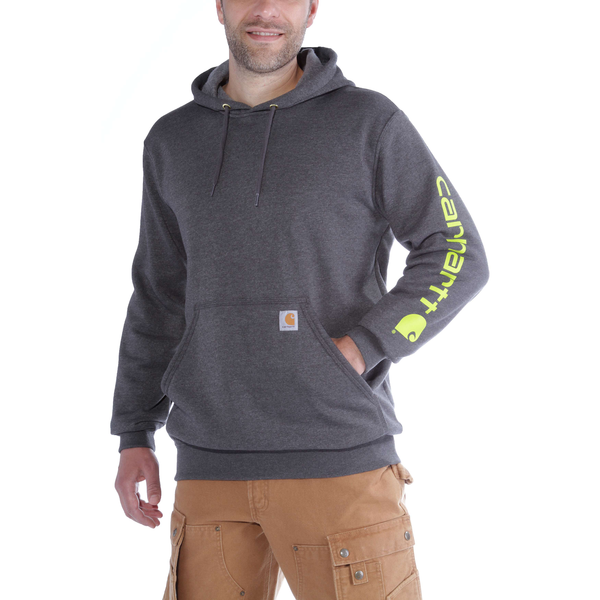 CARHARTT Hættetrøje Sleeve Logo Sweatshirt Carbon Heather