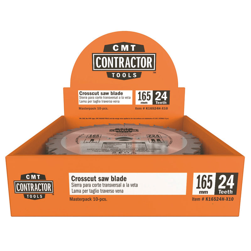 CMT Rundsavsklinge "Contractor" 165x1,7x20 Z24W 10stk AKKU