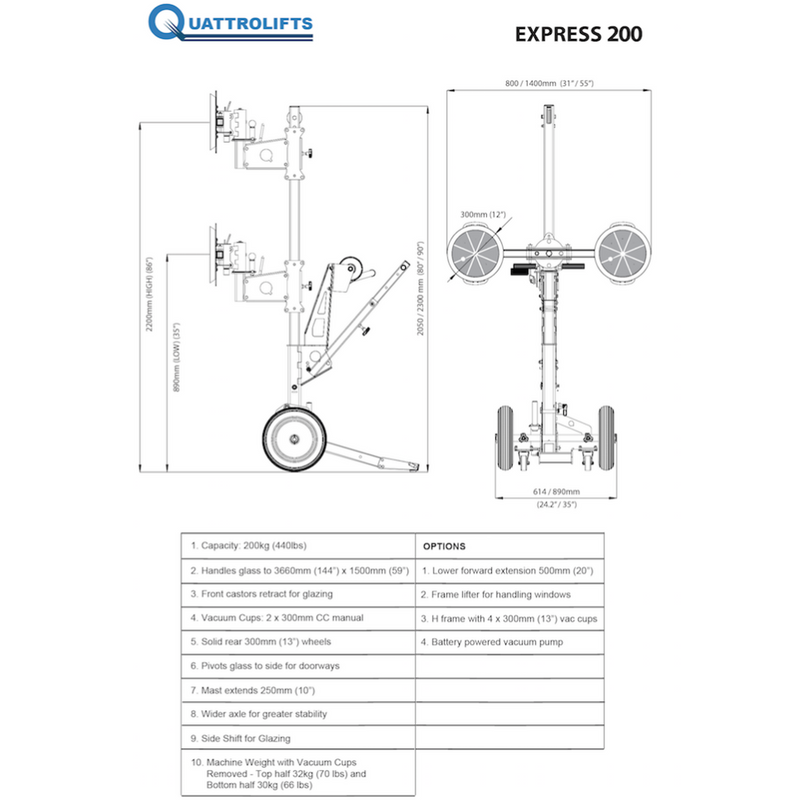 QUATTROLIFTS vinduesløfter EXPRESS 200S