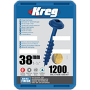 KREG Pocket-Hole skruer 38mm Zinc Coated Maxi-Loc grov gevind 1200stk