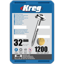KREG Pocket-Hole skruer 32mm Zinc Coated Maxi-Loc fin gevind 1200stk