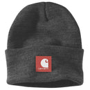 CARHARTT Rubber Patch Watch Cap Beanie Coal Heather OS