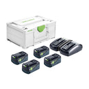 FESTOOL Batteri Energi-Set SYS 18V 4x5,0/TCL 6 DUO