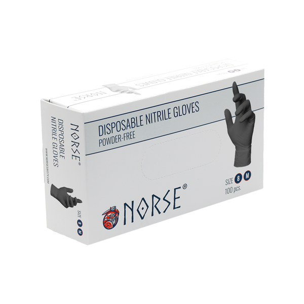 NORSE Disposable Black Sort nitril engangshandsker 100stk