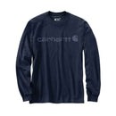 CARHARTT Relaxed LS Logo T-Shirt Dearborn Navy/Dark Blue