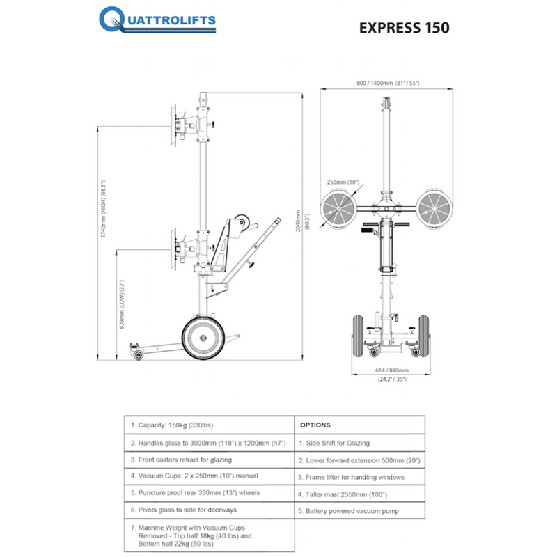 QUATTROLIFTS vinduesløfter EXPRESS 150