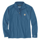 CARHARTT Sweatshirt MOCK NECK HALF-ZIP T-SHIRT DARK HORIZON BLUE